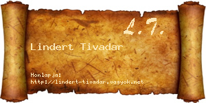 Lindert Tivadar névjegykártya